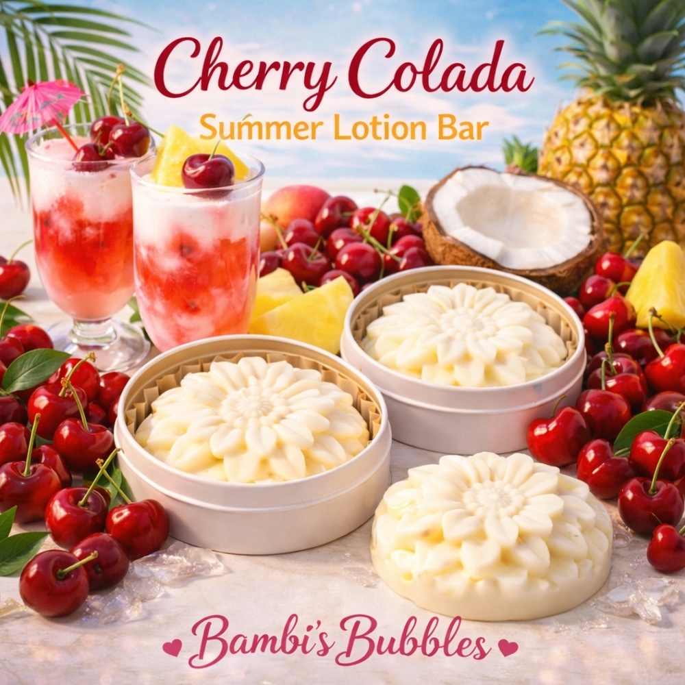 LAST ONE!  Cherry Colada Hand Crafted Summer Lotion 3.5oz Bar